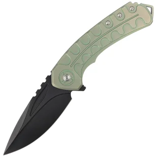 Nóż składany Bestech Buwaya Retro Green Titanium, Black Stonewashed M390 by Kombou (BT2203D) - Noże - miniaturka - grafika 1