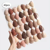 Gąbeczki do makijażu - TEMU 42 szt. Wielokolorowe i Kształty Gąbek do Makijażu - Bez Lateksu, Bezzapachowe, Aktywowane Wodą Beauty Blenders do Użytku na Sucho/Mokro z - miniaturka - grafika 1