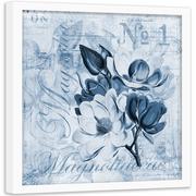 Plakaty - Plakat w ramie białej FEEBY Kwiaty magnolii, 40x40 cm - miniaturka - grafika 1