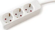 Kable - Kabel zasilający Value VALUE Gniazdo 3-drożne bez przełącznika, białe, 3 m - miniaturka - grafika 1