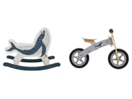 Zabawki na biegunach - Playtive Drewniany bujak w kształcie wieloryba lub Drewniany rower biegowy, z prawdziwego drewna - miniaturka - grafika 1