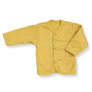 KAFTAN kaftanik 68 KOSZULKA bluzka rozpinana NIEMOWLĘCA gładka MUSZTARDOWA - Kaftaniki dla niemowląt - miniaturka - grafika 1