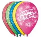 Balony i akcesoria - Gemar Balony Premium "Happy Birthday (fajerwerki)", 12"/ 5 szt. - miniaturka - grafika 1