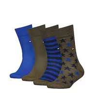 Skarpetki damskie - Tommy Hilfiger Skarpety dziecięce CLSSC (4 sztuki), Olive Green/Blue Combo, 31-34 - miniaturka - grafika 1
