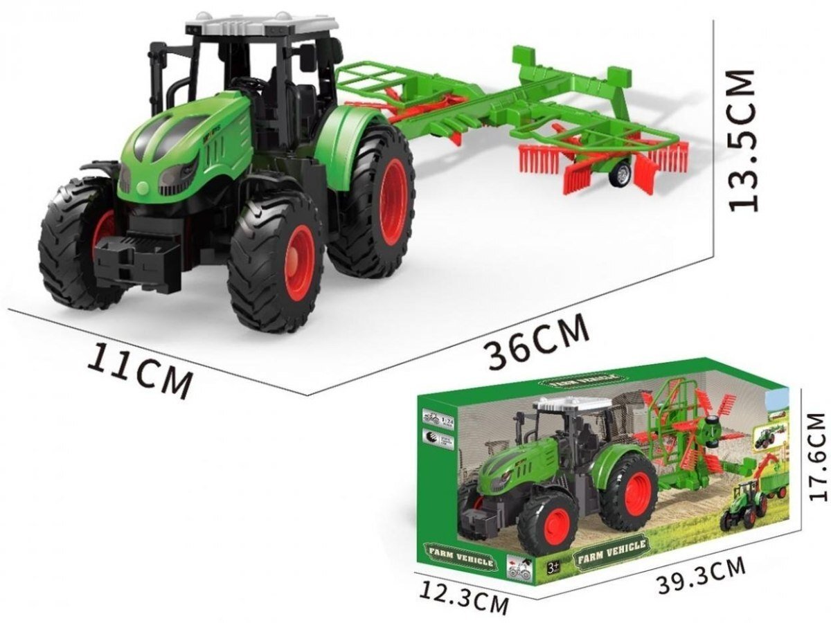 Madej Traktor z przyczepą 36x11x13,5cm open box
