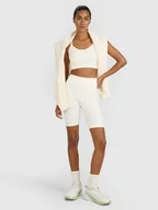 Spodnie sportowe damskie - Damskie kolarki treningowe 4F 4FWAW25TFSTF084 - beżowe - miniaturka - grafika 1