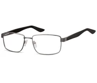 Okulary korekcyjne, oprawki, szkła - Oprawki korekcyjne zerówki okulary metalowe 885B grafitowe - miniaturka - grafika 1