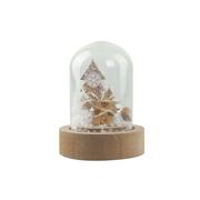 Ozdoby bożonarodzeniowe - Domek drewniany w szklanej kopule 12cm LED - miniaturka - grafika 1