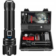 Powerbanki - Bardzo mocna latarka taktyczna akumulatorowa baterię jasna powerbank etui - miniaturka - grafika 1