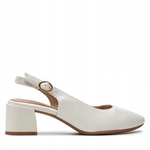 TAMARIS DAMSKIE CZÓŁENKA NA OBCASIE BIAŁE SKÓRZANE 40 ŻIE - Czółenka - miniaturka - grafika 1