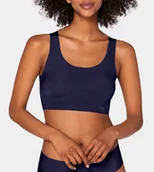 Koszulki i topy damskie - Sloggi biustonosz top ZERO FEEL granatowy bez fiszbin wygodny rozmiar XS - miniaturka - grafika 1