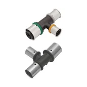 Łączniki, trójniki, kształtki - KAN Trójnik PPSU z pierścieniem zaprasowywanym 25x25x20 therm PRESS K-070622 K-070622 - miniaturka - grafika 1