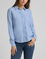 Koszule damskie - Damska Koszula Materiałowa Lee Regular Shirt Piscine L46Ahqqe-S - miniaturka - grafika 1