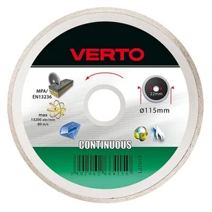 VERTO Tarcza diamentowa 115 x 22,2 mm, pełna - Akcesoria do elektronarzędzi - miniaturka - grafika 1