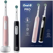 Szczoteczki elektryczne - Oral-B Pro Series 1 Duo Pack Różowa Czarna - miniaturka - grafika 1