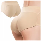 Majtki damskie - MAJTKI PUSH UP POWIĘKSZAJĄCE POŚLADKI Wyszczuplające Modelujące Figi Beż S - miniaturka - grafika 1
