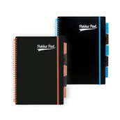 Zeszyty szkolne - Zestaw kołozeszyt w kratkę z przekładkami B5 100k czarny z zakładkami Pukka Pad 2 sztuki - miniaturka - grafika 1