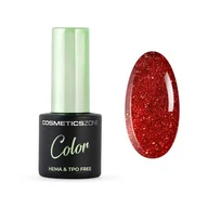 Lakiery hybrydowe - Lakier hybrydowy hipoalergiczny brokatowy czerwony 7ml G011 Cosmetics Zone - miniaturka - grafika 1