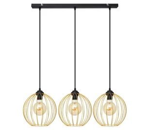 Żyrandol na lince MERCURE 3xE27/60W/230V złoty/czarne - Lampy sufitowe - miniaturka - grafika 1