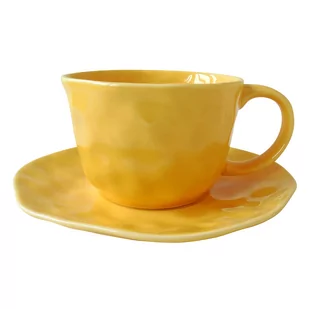 Altom Design Filiżanka Do Kawy I Herbaty Porcelanowa Ze Spodkiem Sunny Żółta 200 Ml - Filiżanki - miniaturka - grafika 1