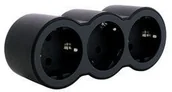 Gniazdka elektryczne - MOP SCH 3X2P+E FRONT OUTLETS BLACK - miniaturka - grafika 1