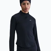 Bluzy sportowe damskie - Bluza do biegania damska Nike Tempo Swoosh Run Dri-Fit 1/4-Zip black/white - miniaturka - grafika 1