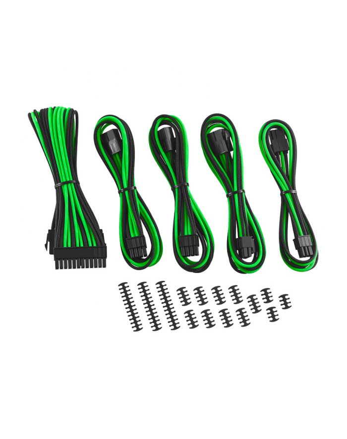 CABLEMOD  KLASYCZNY ZESTAW PRZEDŁUŻACZY KABLA MODMESH - SERIA 8 + 6 - CZARNY / JASNOZIELONY  (ZUAD1154)