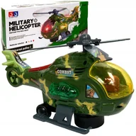 Zabawki zdalnie sterowane - Helikopter wojskowy z ruchomym śmigłem na baterie jeżdżący z dźwiękiem moro - miniaturka - grafika 1