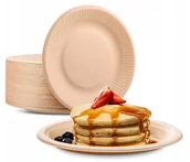 Opakowania gastronomiczne - abc-pak Talerz papierowy kraft Nature brązowy 18cm 50szt. 7530018 - miniaturka - grafika 1