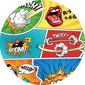 Akcesoria do pakowania - Naklejki 4 cm dla dzieci bang - miniaturka - grafika 1