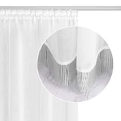 Firany - Biała Firana z Ozdobną Taśmą 300x270 STONE Taśma - miniaturka - grafika 1