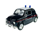 Samochody i pojazdy dla dzieci - WELLY FIAT NUOVA 500 CARABINIERI 1:24 SAMOCHÓD NOWY METALOWY MODEL - miniaturka - grafika 1