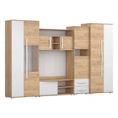 Meblościanki - Meblościanka LAURA Craft Złoty / Biały Połysk - miniaturka - grafika 1