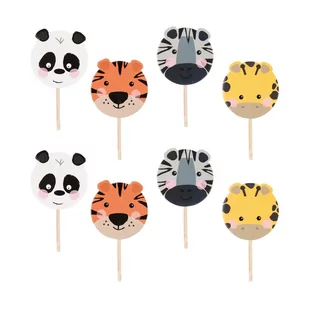 Toppery na tort ciasto zwierzątka safari 8szt - Balony i akcesoria - miniaturka - grafika 1