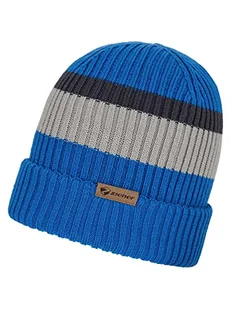 Ziener Damska/męska czapka Indri/dziergana, modna, trójkolorowa, Persian Blue.Dusty Grey, rozmiar uniwersalny - Czapki damskie - miniaturka - grafika 1