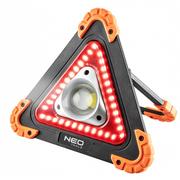 Oświetlenie warsztatowe - Lampa bateryjna 2w1 trójkąt ostrzegawczy Neo Tools - 99-076 - miniaturka - grafika 1