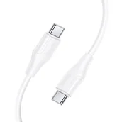 Kable USB - Kabel Silikonowy USB C do USB C Hoco 3A 60W 1 m X124 biały - miniaturka - grafika 1