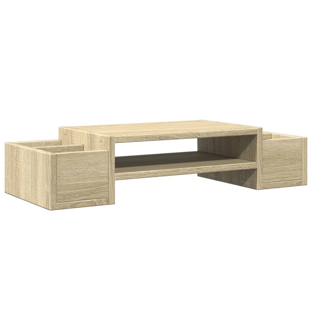 vidaXL Podstawa pod monitor z miejscem do przechowywania dąb sonoma 70x27x15 Materiał drewnopochodny