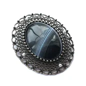 Broszki - Ochronny amlulet Sardonyks broszko-wisior 2 w 1 - miniaturka - grafika 1