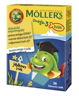 Witaminy i minerały - MOLLER'S Omega-3 Rybki jabłkowe 36 szt. - miniaturka - grafika 1