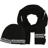 Apaszki i szaliki męskie - Armani Exchange Szal + czapka | z dodatkiem wełny - miniaturka - grafika 1