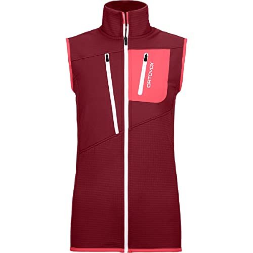 ORTOVOX Damska kamizelka polarowa Grid Vest W, czerwona (Dark Blood), L