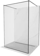 Ścianki i drzwi prysznicowe - Mexen Kioto ścianka prysznicowa wolnostojąca 140 x 200 cm, czarny wzór 8 mm, gun gray szczotkowany - 800-140-002-66-70 - miniaturka - grafika 1