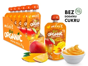 Mixit owocowy mus Mango 100% Bio, 100g - Koncentraty warzywne, przeciery - miniaturka - grafika 1
