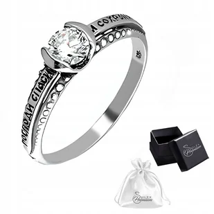 Pierścionek srebrny 925 Modlitwa Prawosławna r. 22 - Pierścionki - miniaturka - grafika 1