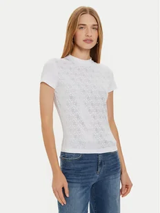 Guess T-Shirt W4BI26 J1314 Biały Slim Fit - Koszulki i topy damskie - miniaturka - grafika 1
