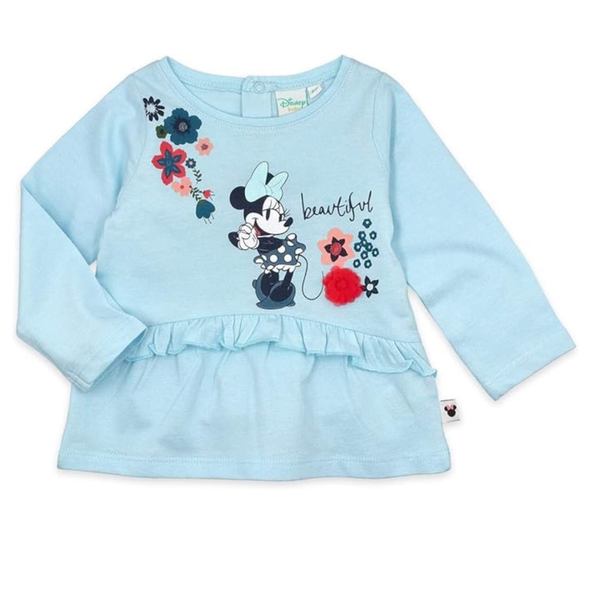 Koszulka dziewczęca Disney Minnie Mouse bawełniana niebieska-68