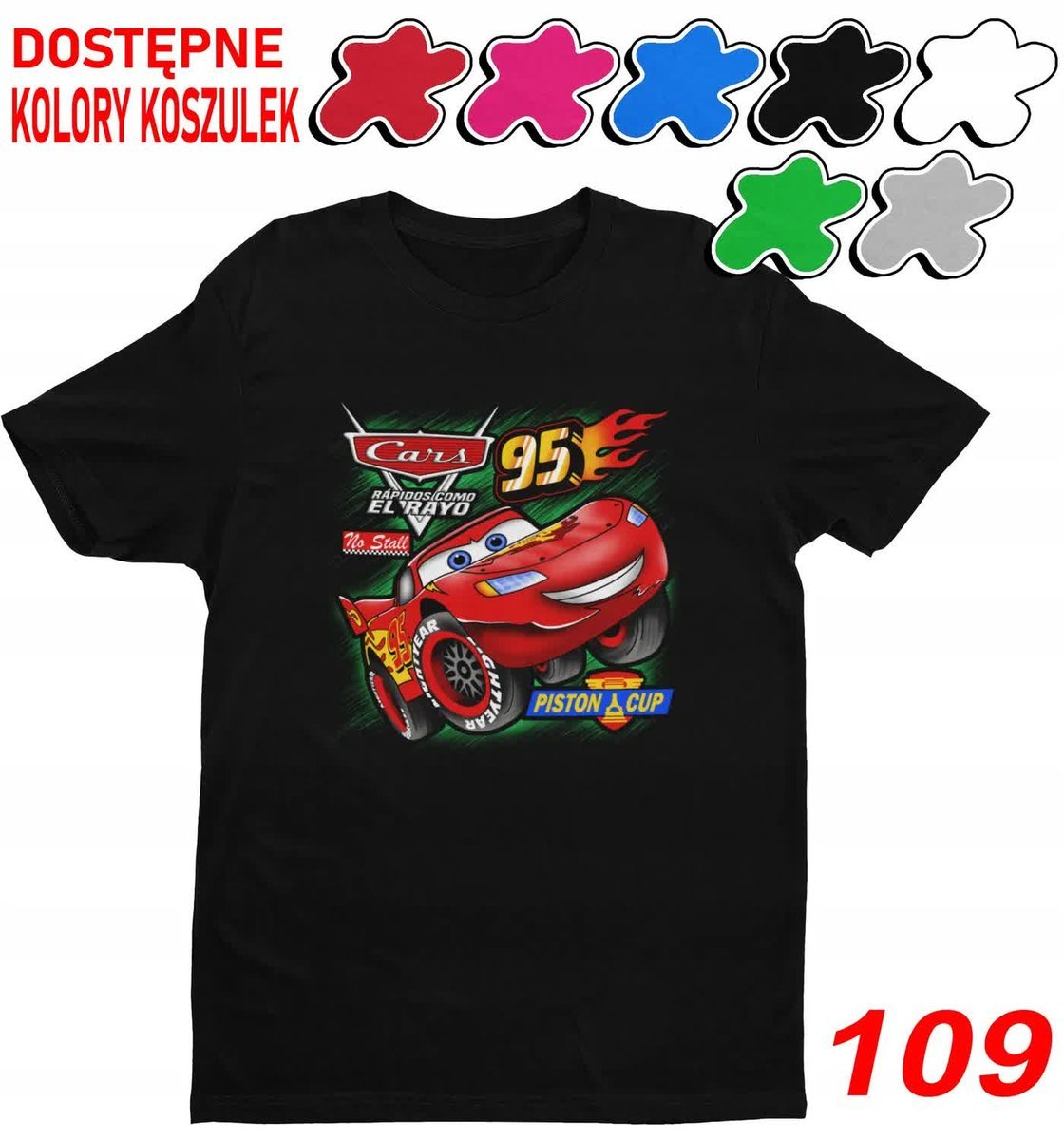 Dziecięca Koszulka Z Nadrukiem Duży Wybór Czerwone Auto Bajka - M 134-140