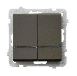 Ospel Sonata czekoladowy łącznik świecznikowy ŁP-2RS/m/40 ŁP-2RS/m/40 - Wyłączniki światła i elektryczne - miniaturka - grafika 1