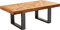 Ławy i stoliki kawowe - WOHNLING Nowoczesny stolik kawowy z litego drewna mango 105x40x55 cm Stolik w stylu industrialnym, stolik rozkładany z drewna i metalu, stolik do salonu w stylu rustykalnym - miniaturka - grafika 1